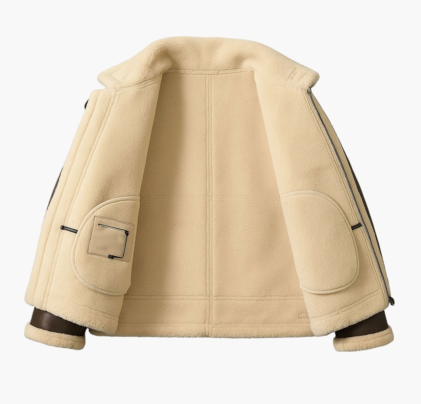 Men’s Casual Fleece-Lined Bomber Jacket – Zip-Up Outerwear