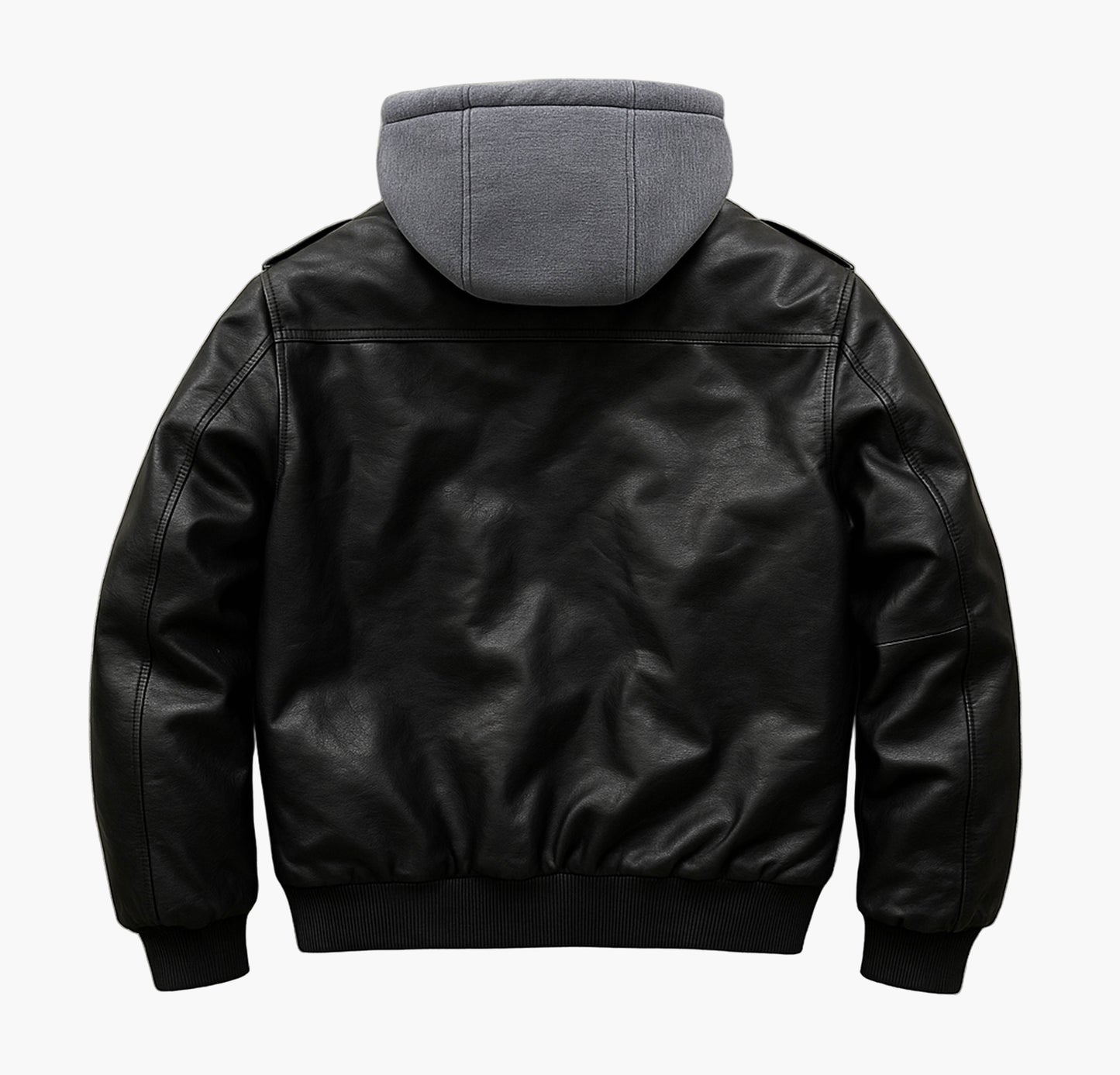 Men’s Hooded Jacket – Full-Zip Motorcycle & Casual Coat with Button Closure