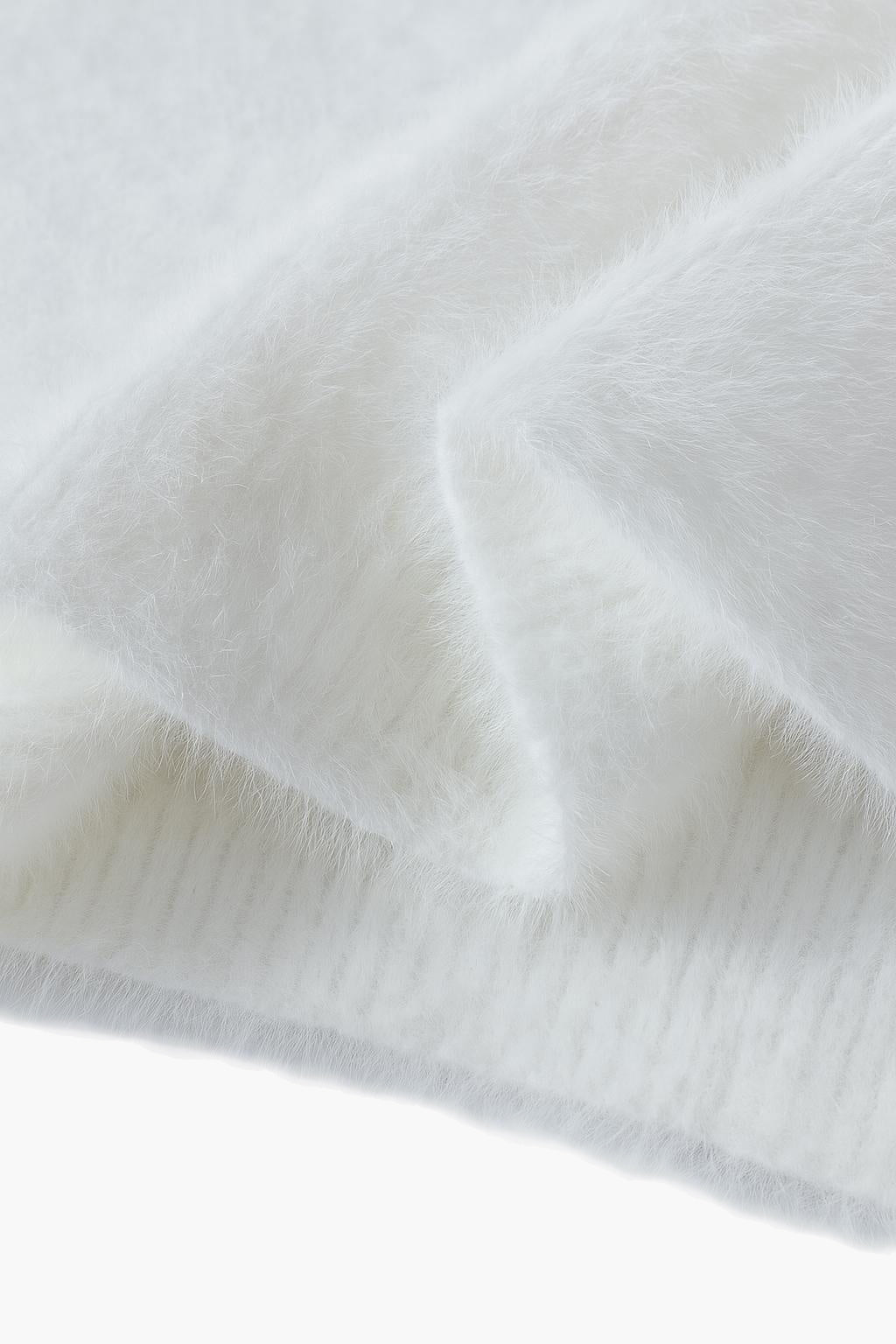 Men’s Fleece-Lined Knit Sweater – Brown Geometric Crew Neck