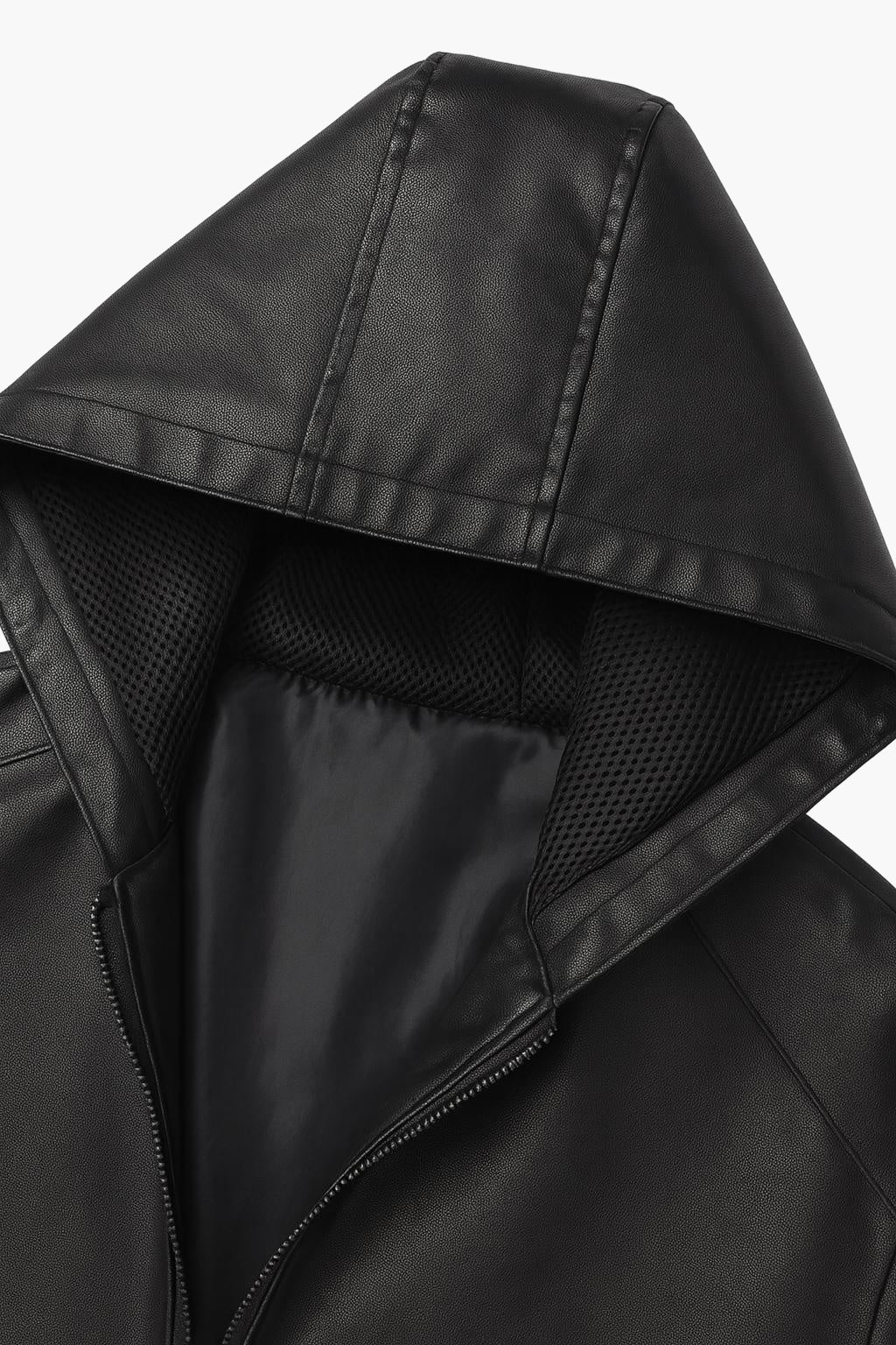 Men’s PU Hooded Jacket – Full-Zip Softshell Outerwear