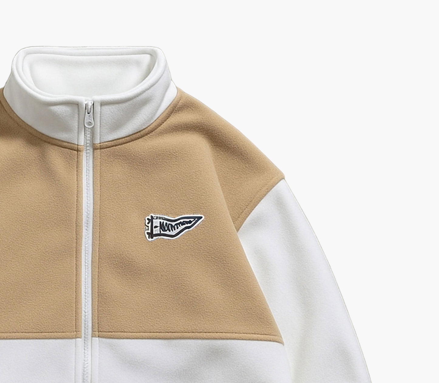 Men’s Two-Tone Zip-Up Jacket – Black & Gray Color Block Casual Coat