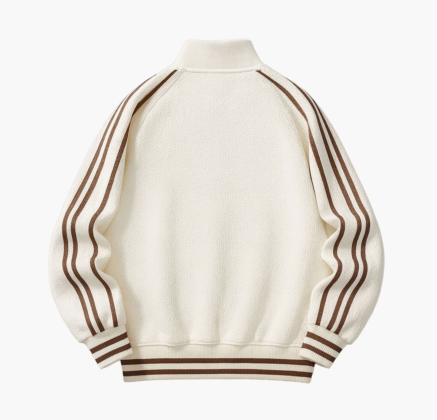 Men’s Lightweight Bomber Jacket – Black Zip-Up with White Stripes & Logo