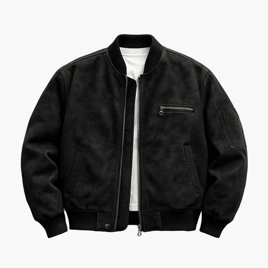 Men’s PU Leather Biker Jacket – Full-Zip Retro Motorcycle Coat