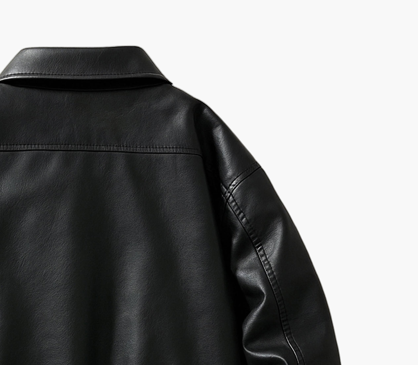 Men’s Black Softshell Motorcycle Jacket – Button-Up Casual Fall/Winter Outerwear