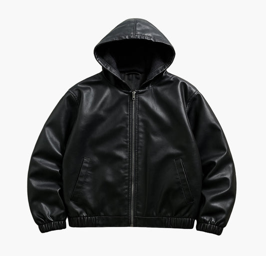 Men’s PU Hooded Jacket – Full-Zip Softshell Outerwear