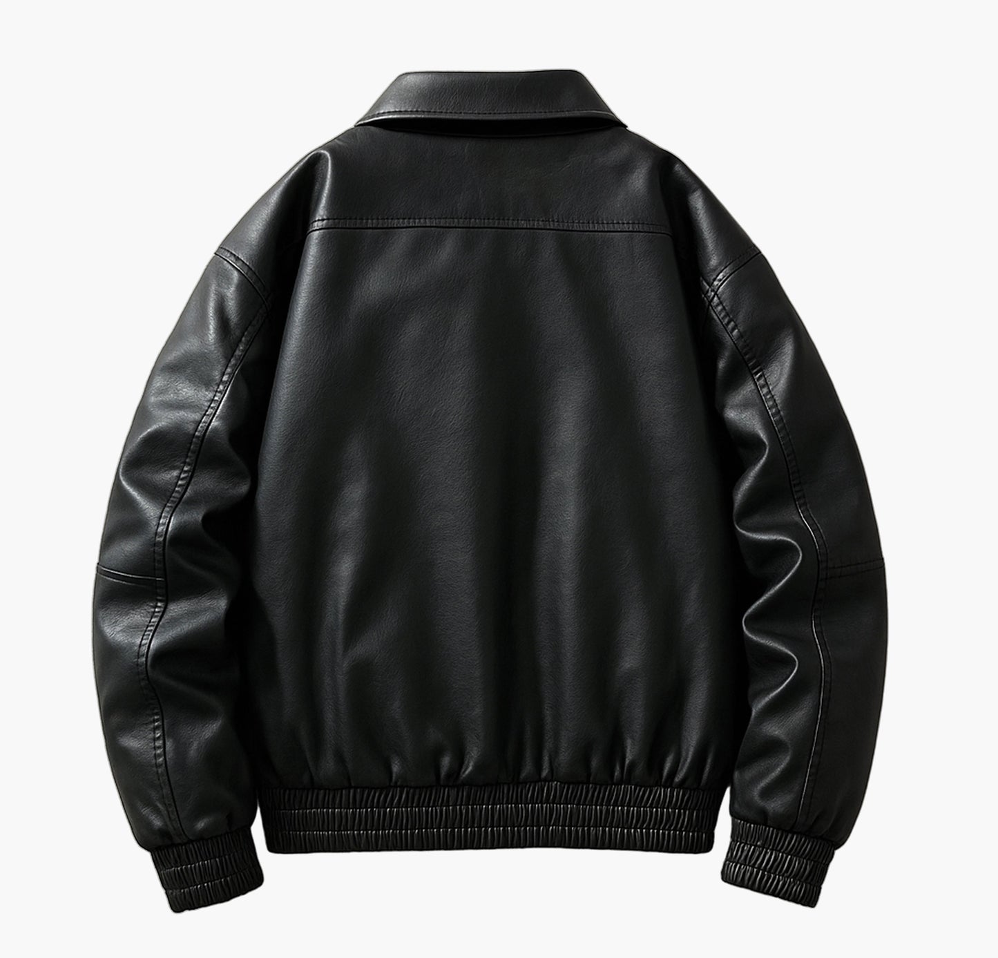 Men’s Black Softshell Motorcycle Jacket – Button-Up Casual Fall/Winter Outerwear