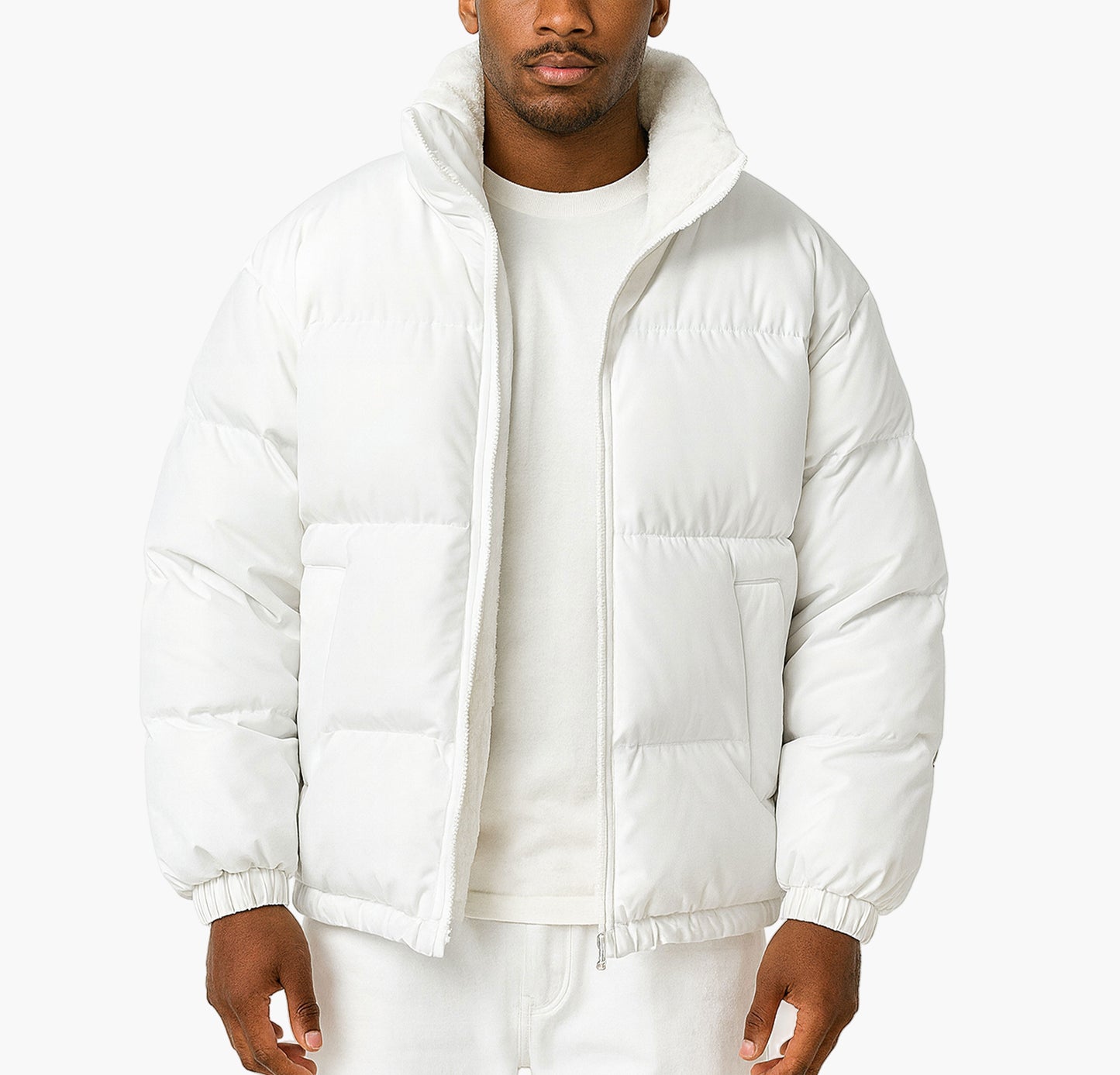 Men’s Reversible Jacket – Matte Windproof Outerwear with Warm Furry Lining