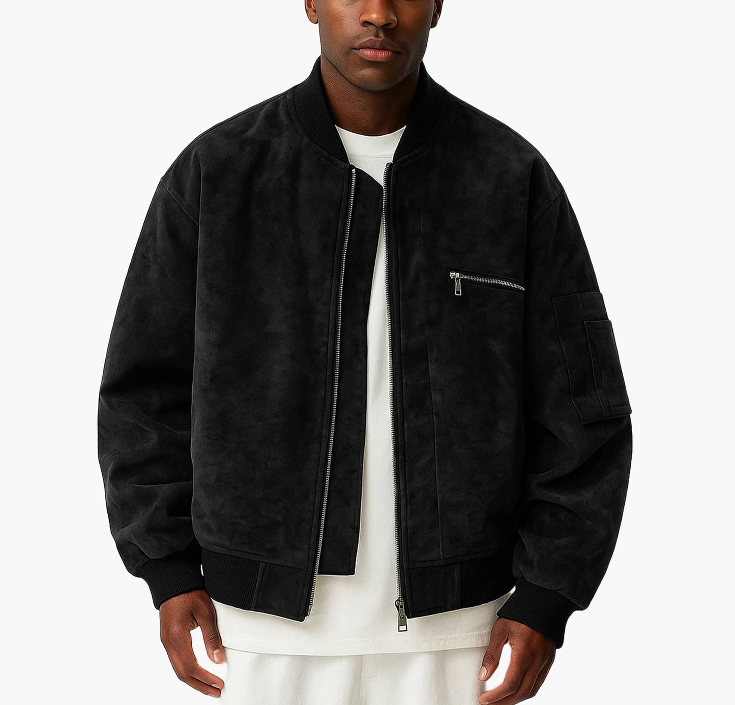 Men’s PU Leather Biker Jacket – Full-Zip Retro Motorcycle Coat