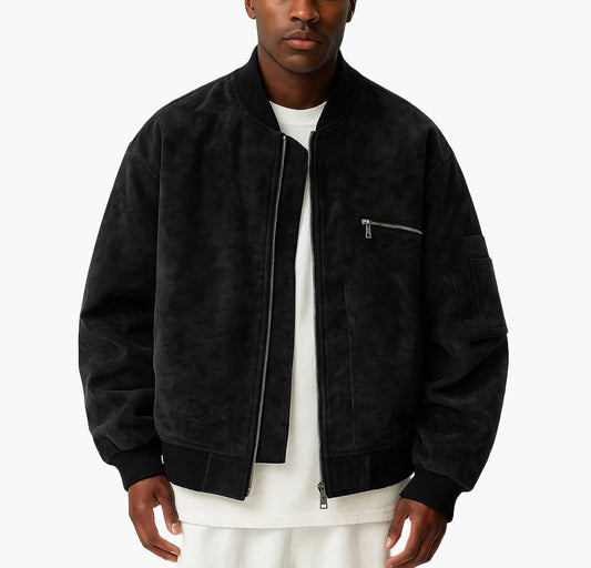 Men’s PU Leather Biker Jacket – Full-Zip Retro Motorcycle Coat