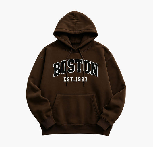 Men’s Black “BOSTON EST. 1997” Hoodie – Casual Pullover Sweatshirt