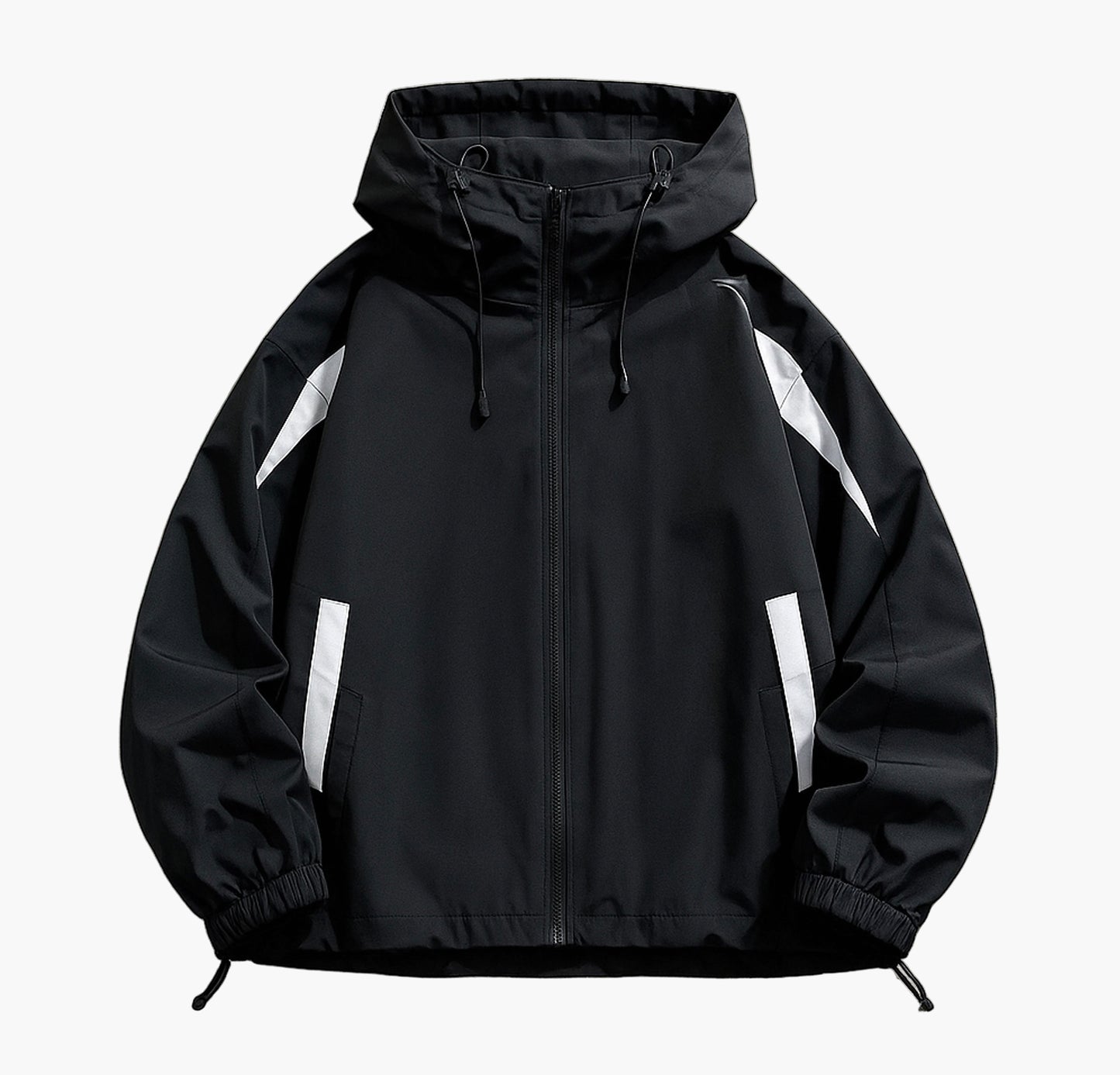 Men’s Lightweight Windproof Jacket – Hooded Burgundy Zip-Up Windbreaker