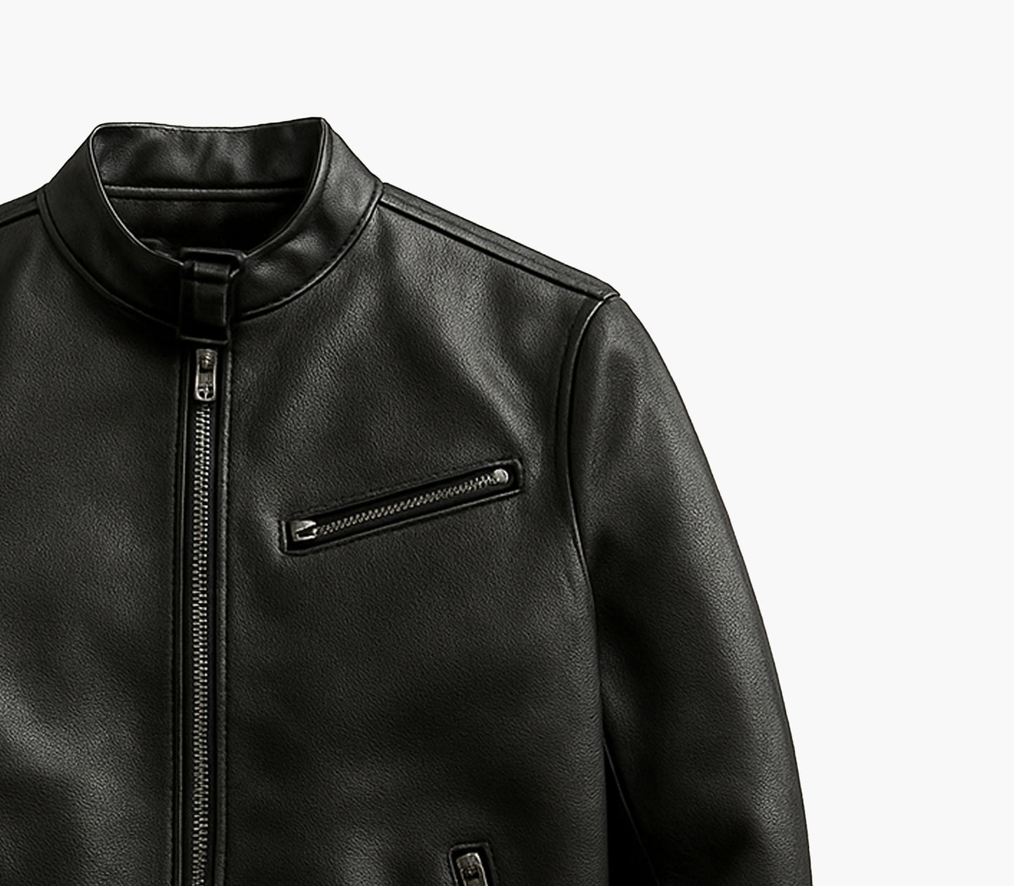 Men’s PU Leather Jacket – Stand Collar Punk Style Motorcycle Coat