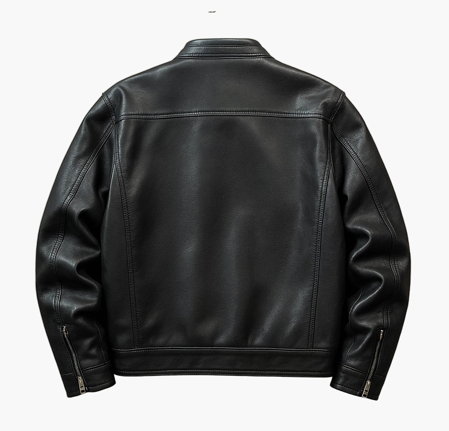 Men’s PU Leather Jacket – Stand Collar Punk Style Motorcycle Coat