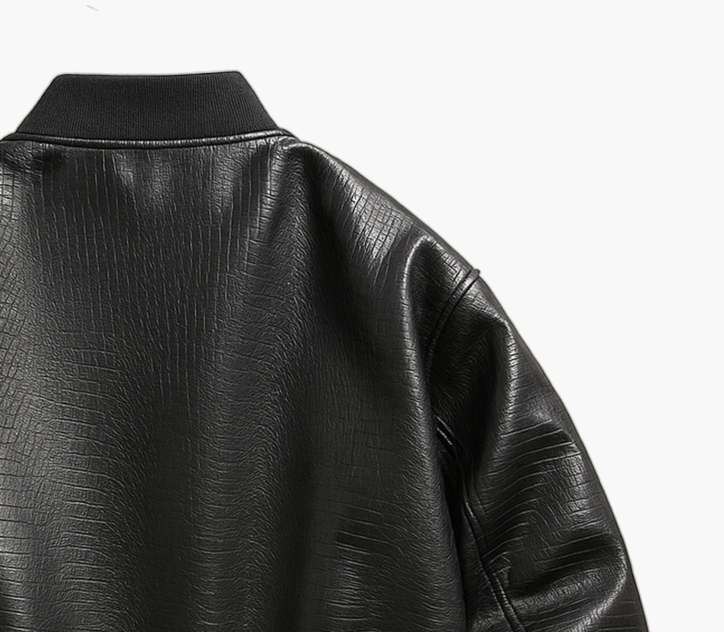 Men’s Black Business Casual Jacket – Thickened Warm Zip-Up with Drop Shoulder