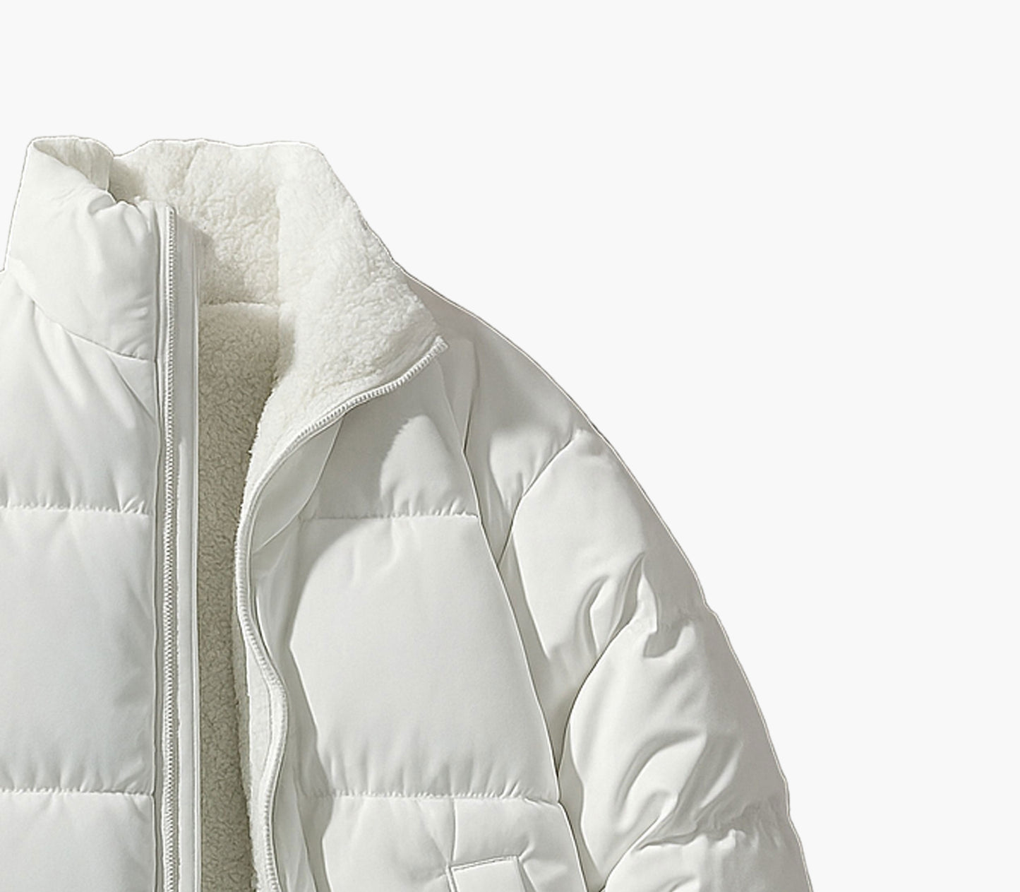 Men’s Winter Hooded Jacket – Thick Polyester Zip-Up Coat with Ribbed Cuffs