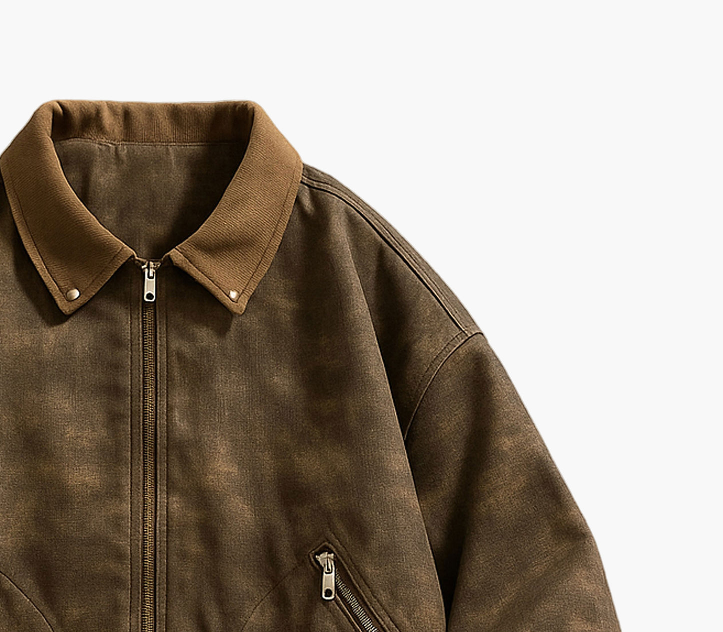 Men’s Vintage Americana Jacket – Retro Zip-Up Softshell Coat for Spring/Fall