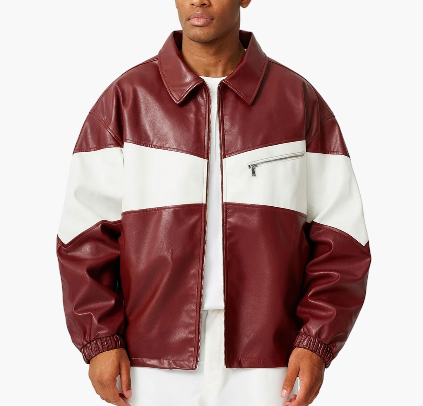 Men’s Vintage Style Zip-Up Jacket – Light Beige Casual Spring/Fall Outerwear