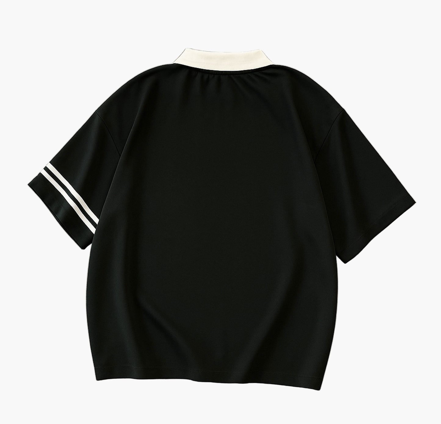 Men’s Bear Graphic Polo Shirt – Casual Knit Polo with Button Details