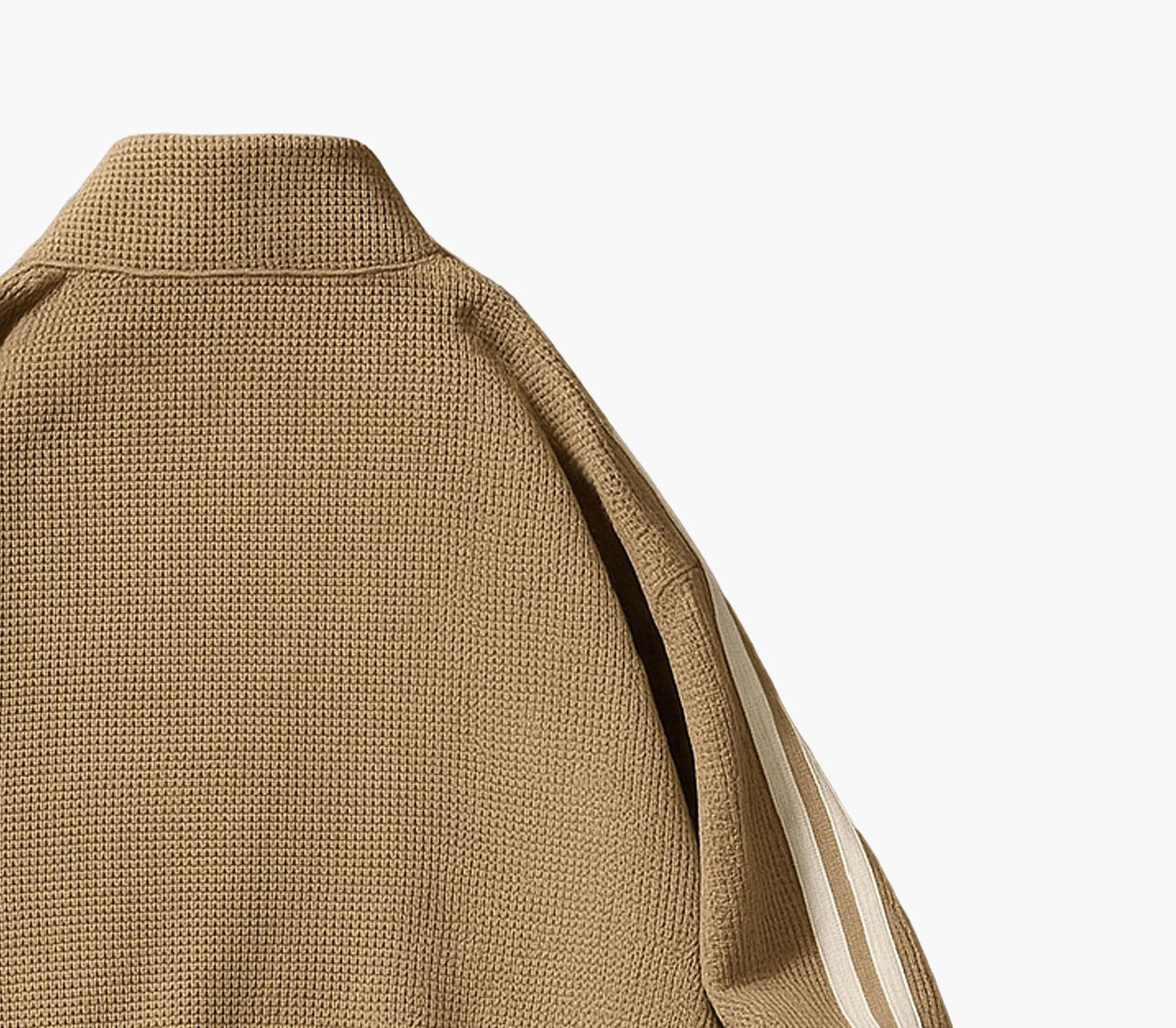 Men’s Lightweight Bomber Jacket – Black Zip-Up with White Stripes & Logo