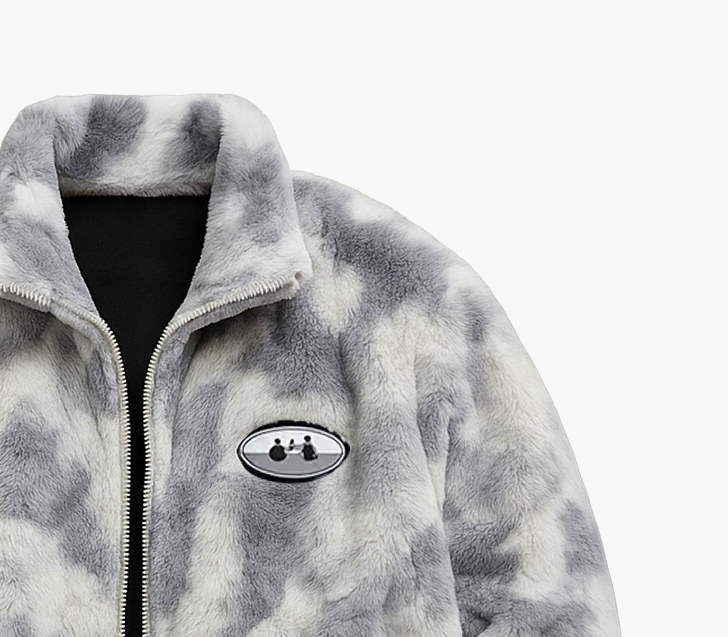 Men’s Plush Fleece Jacket – Soft Stand Collar Winter Coat