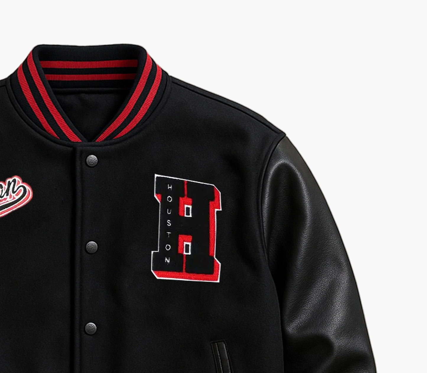 Men’s Varsity Jacket – Red Embroidered Letterman Coat