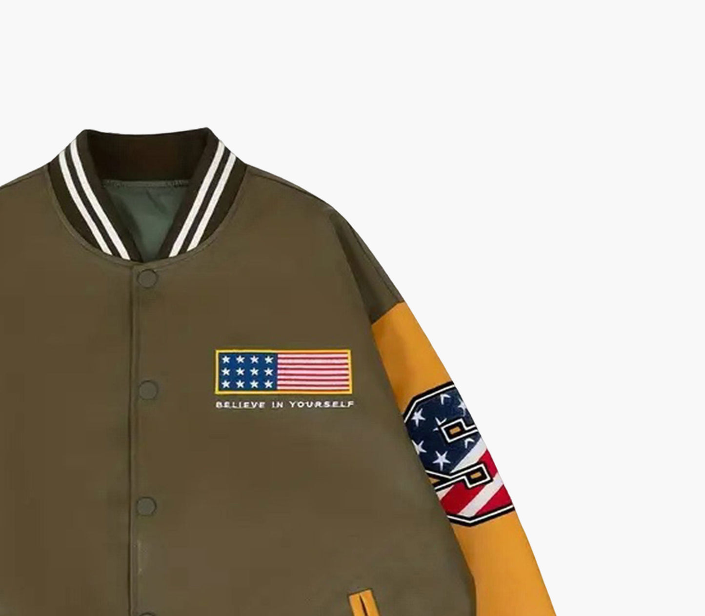 Men’s PU Leather Jacket – Vintage Varsity Bomber Coat