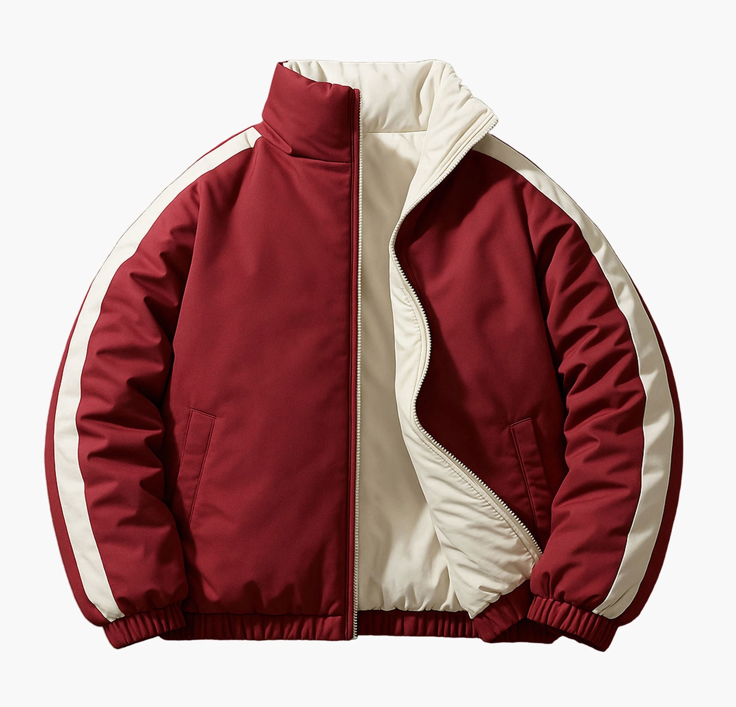 Men’s Reversible Half-Zip Jacket – Slim-Fit Winter Coat