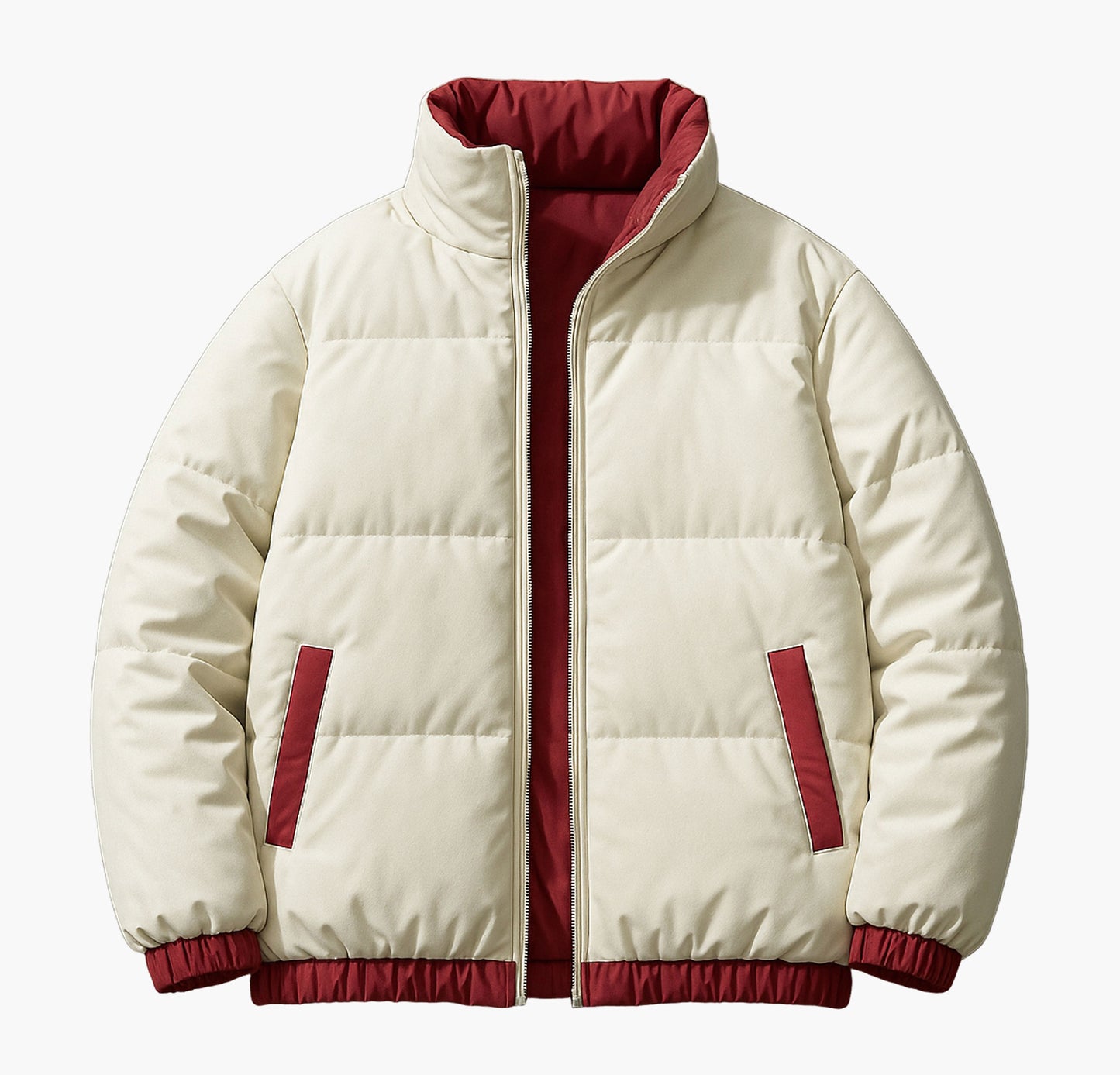 Men’s Reversible Half-Zip Jacket – Slim-Fit Winter Coat