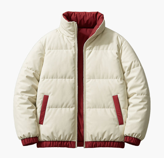 Men’s Reversible Half-Zip Jacket – Slim-Fit Winter Coat