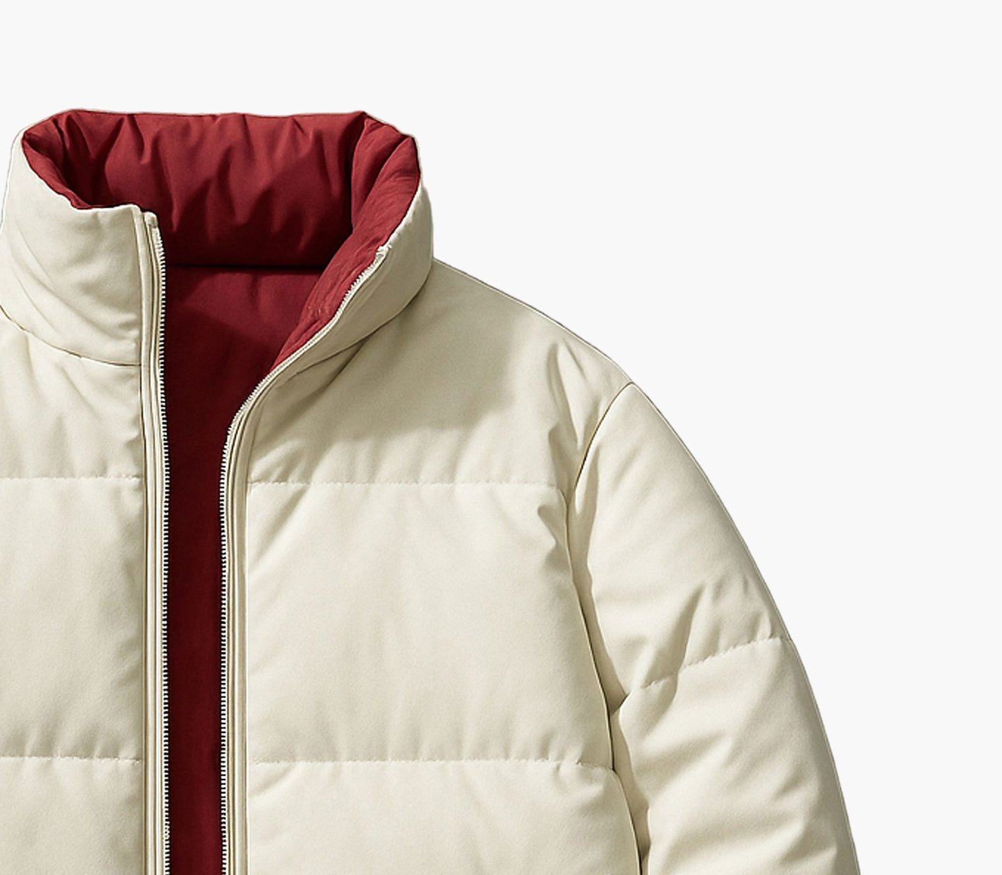 Men’s Reversible Half-Zip Jacket – Slim-Fit Winter Coat