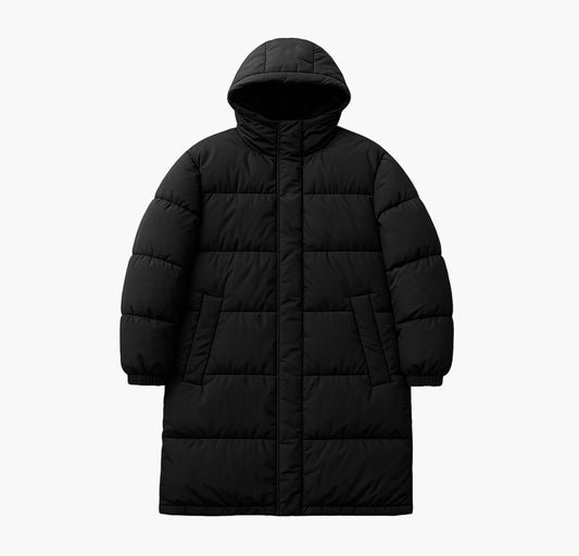 Men’s Long Hooded Parka – Thick Mid-Length Winter Jacket