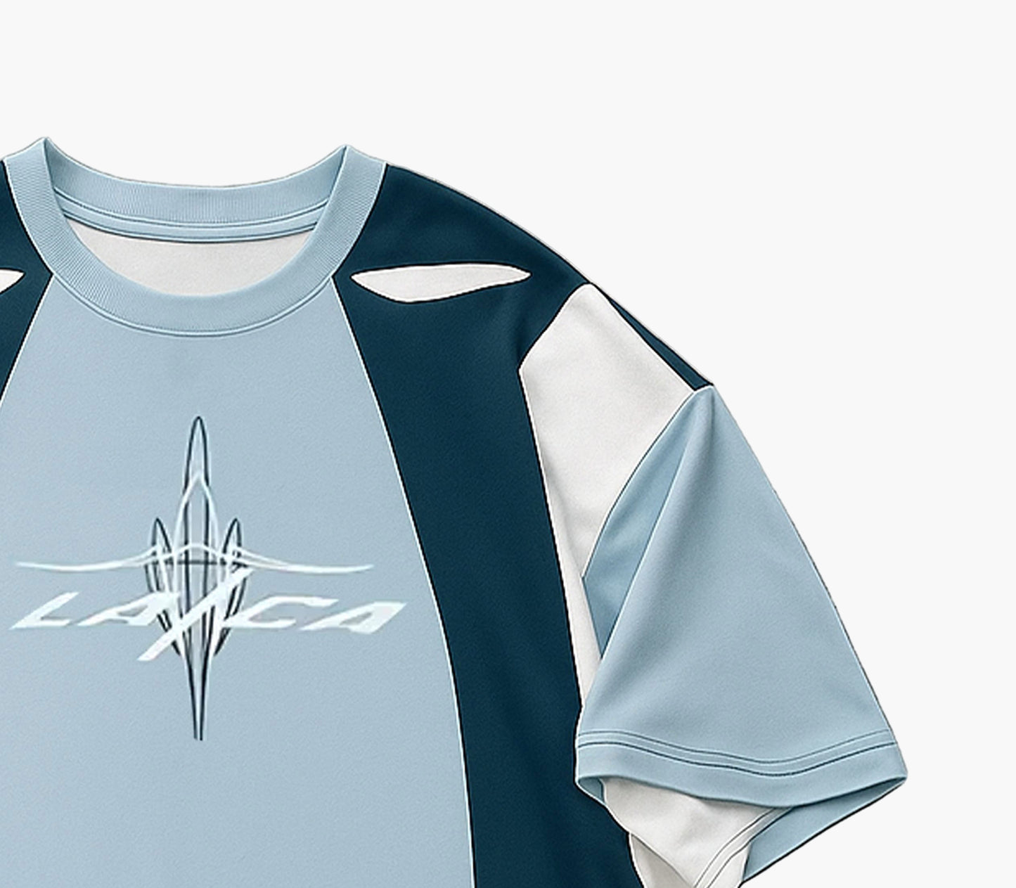 Men’s Contrast Color Block Graphic T-Shirt – Casual Short Sleeve