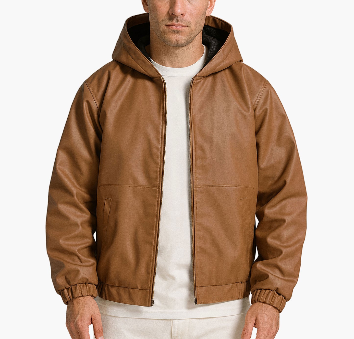 Men’s Bomber Jacket – Casual Motorcycle Style Zip-Up with Pockets