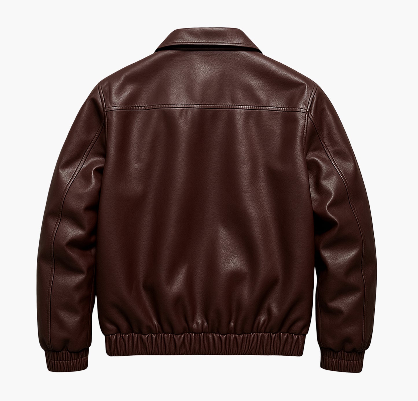 Men’s Slim-Fit Faux Leather Jacket – Hooded Windproof Zip-Up Coat