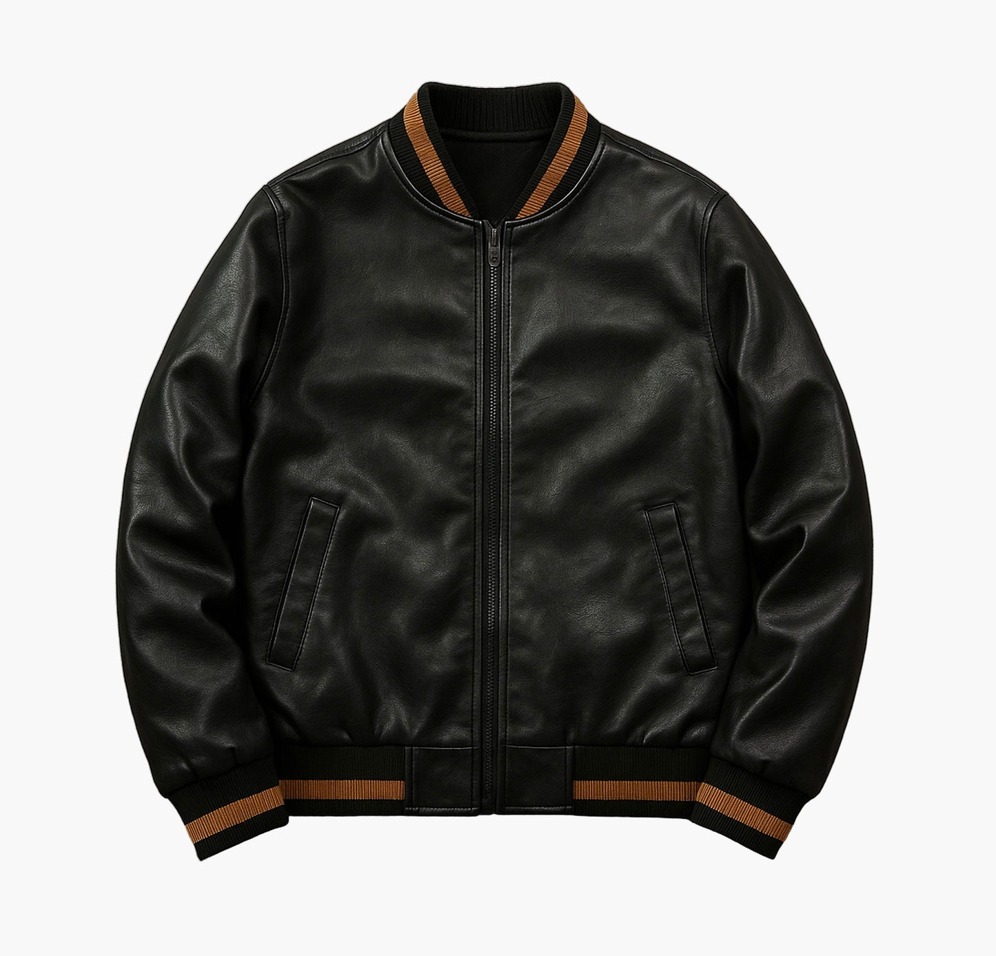 Men’s Varsity Jacket – Golden Sleeve Letterman Coat