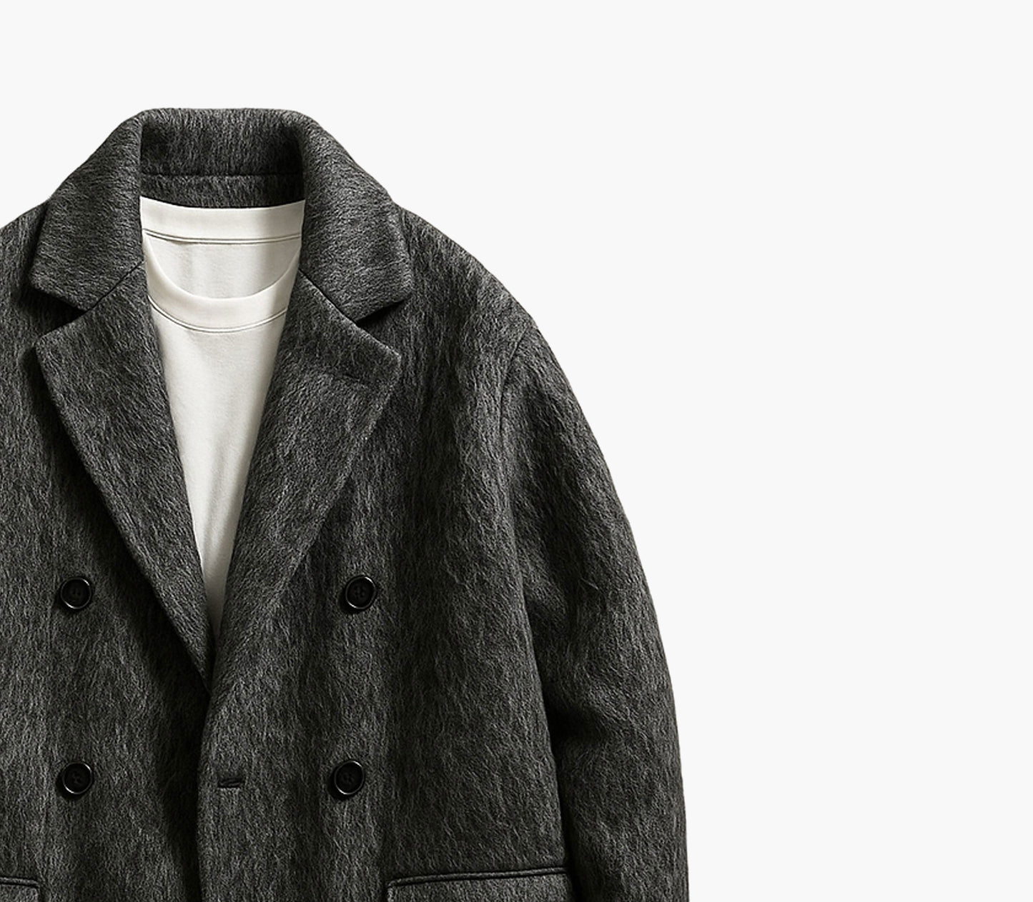 Men’s Tweed Overcoat – Classic Lapel Winter Jacket