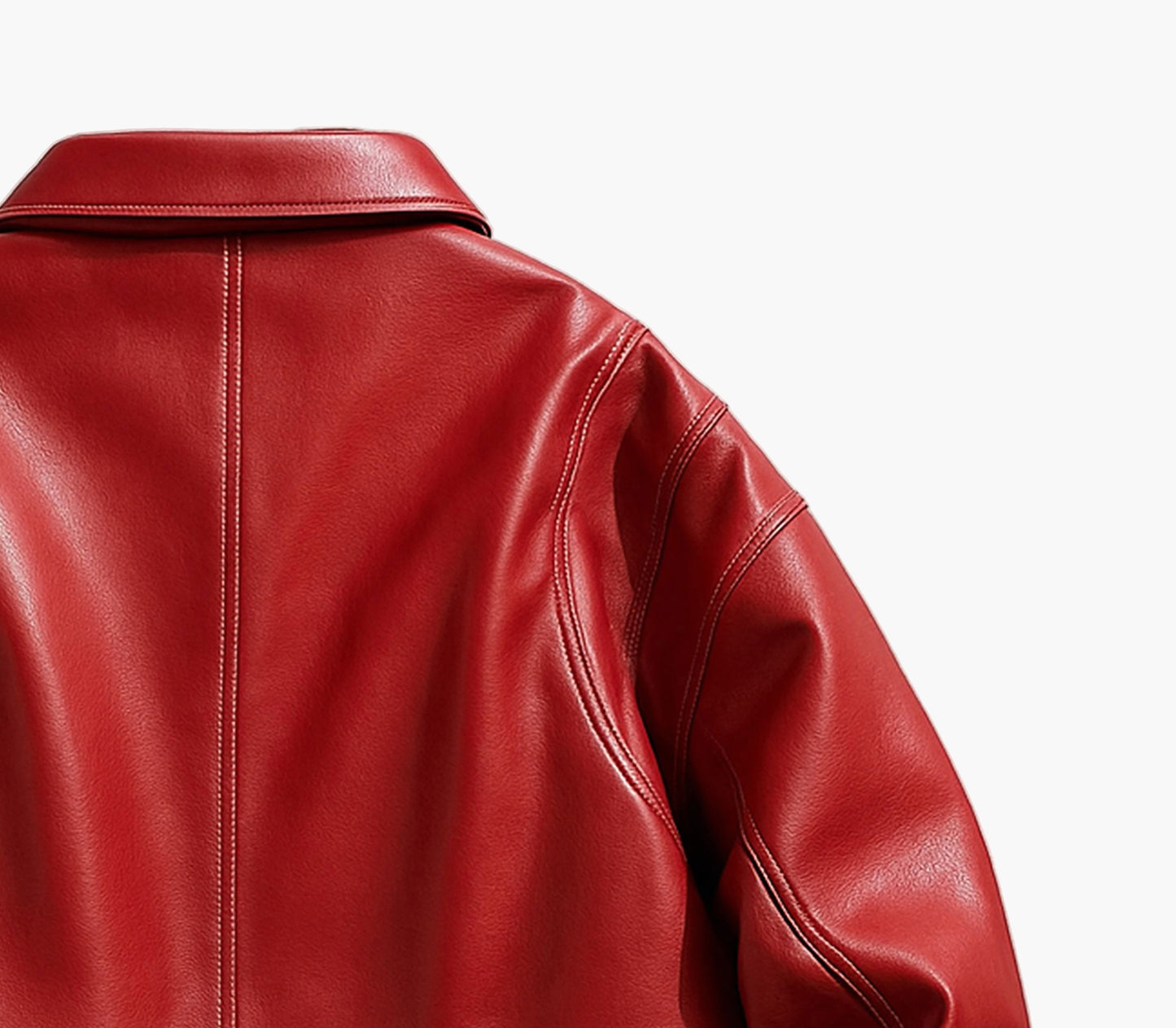 Men’s PU Motorcycle Jacket – Zip-Up Turn-Collar Outerwear