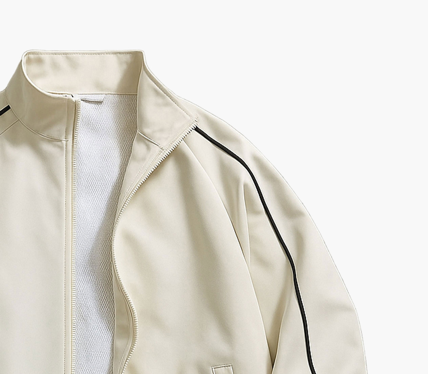 Men’s & Unisex Color Block Jacket – Striped Zip-Up with Ribbed Cuffs