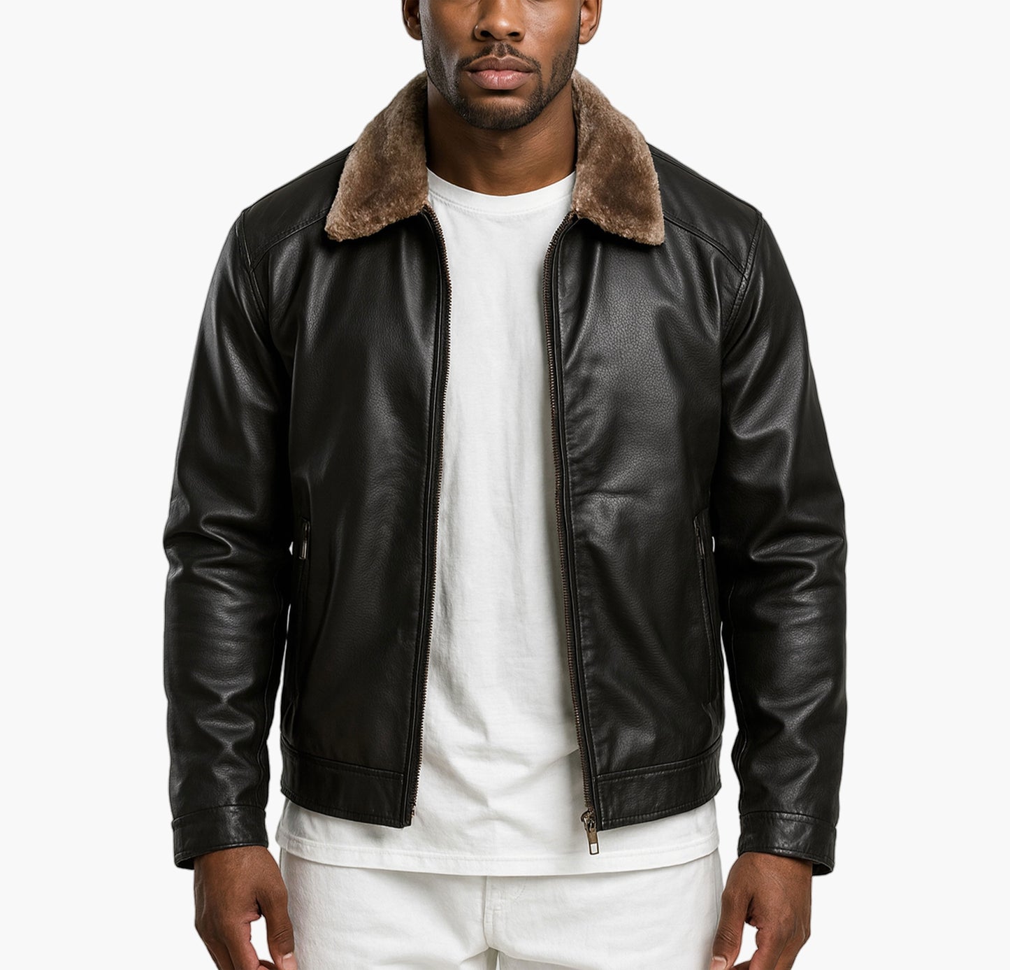 Men’s Thickened Hooded Jacket – Fur-Lined Softshell Coat