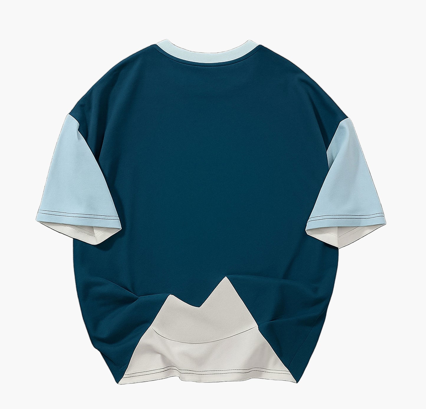 Men’s Contrast Color Block Graphic T-Shirt – Casual Short Sleeve