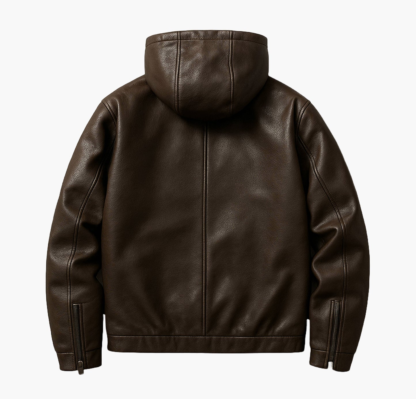 Men’s PU Leather Motorcycle Jacket – Heavy-Duty Hooded Winter Coat