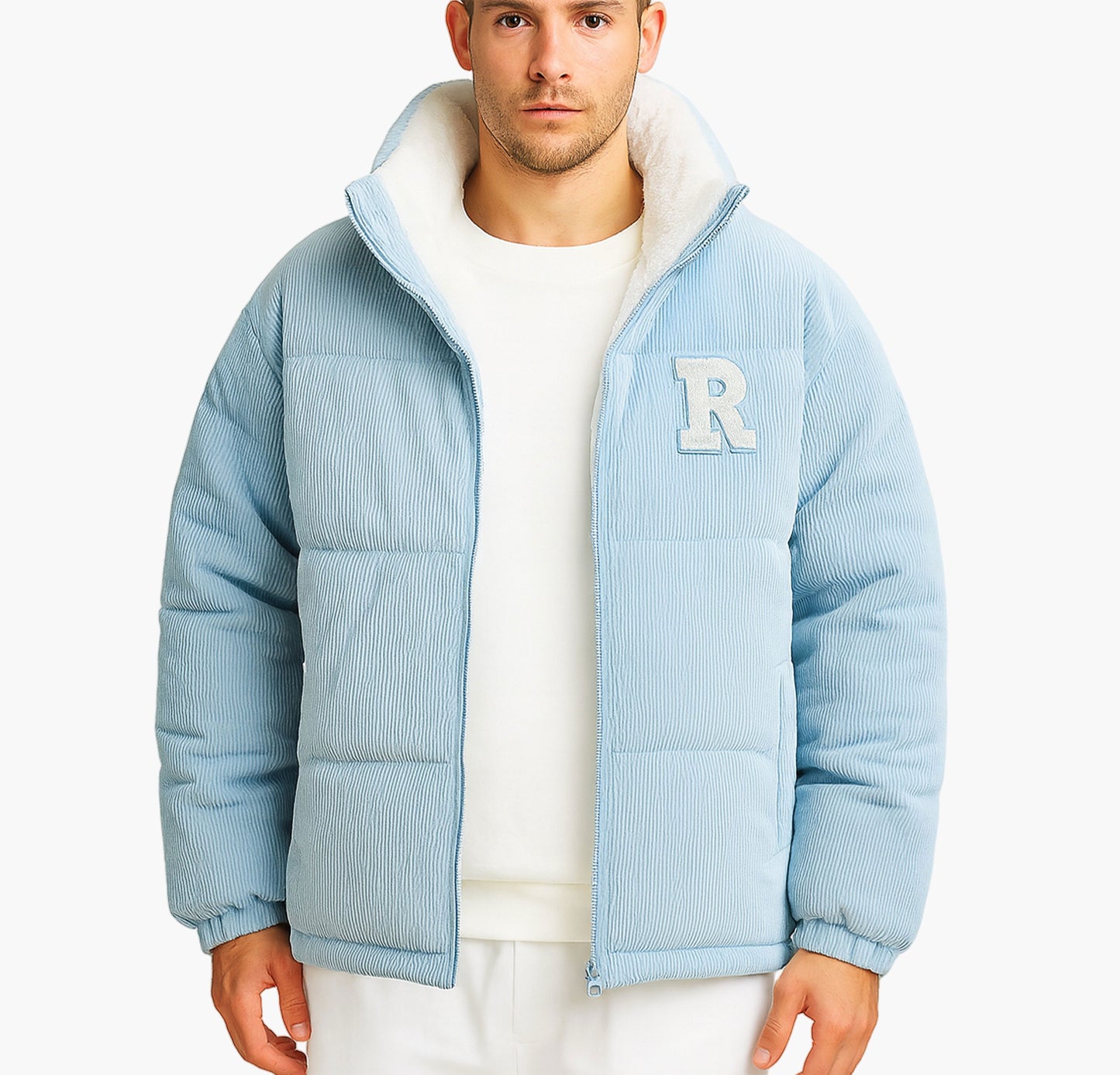 Men’s Reversible Winter Jacket – Heavyweight Two-Tone Zip-Up Coat