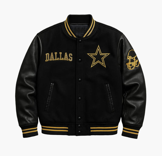 Men’s Varsity Jacket – Golden Sleeve Letterman Coat