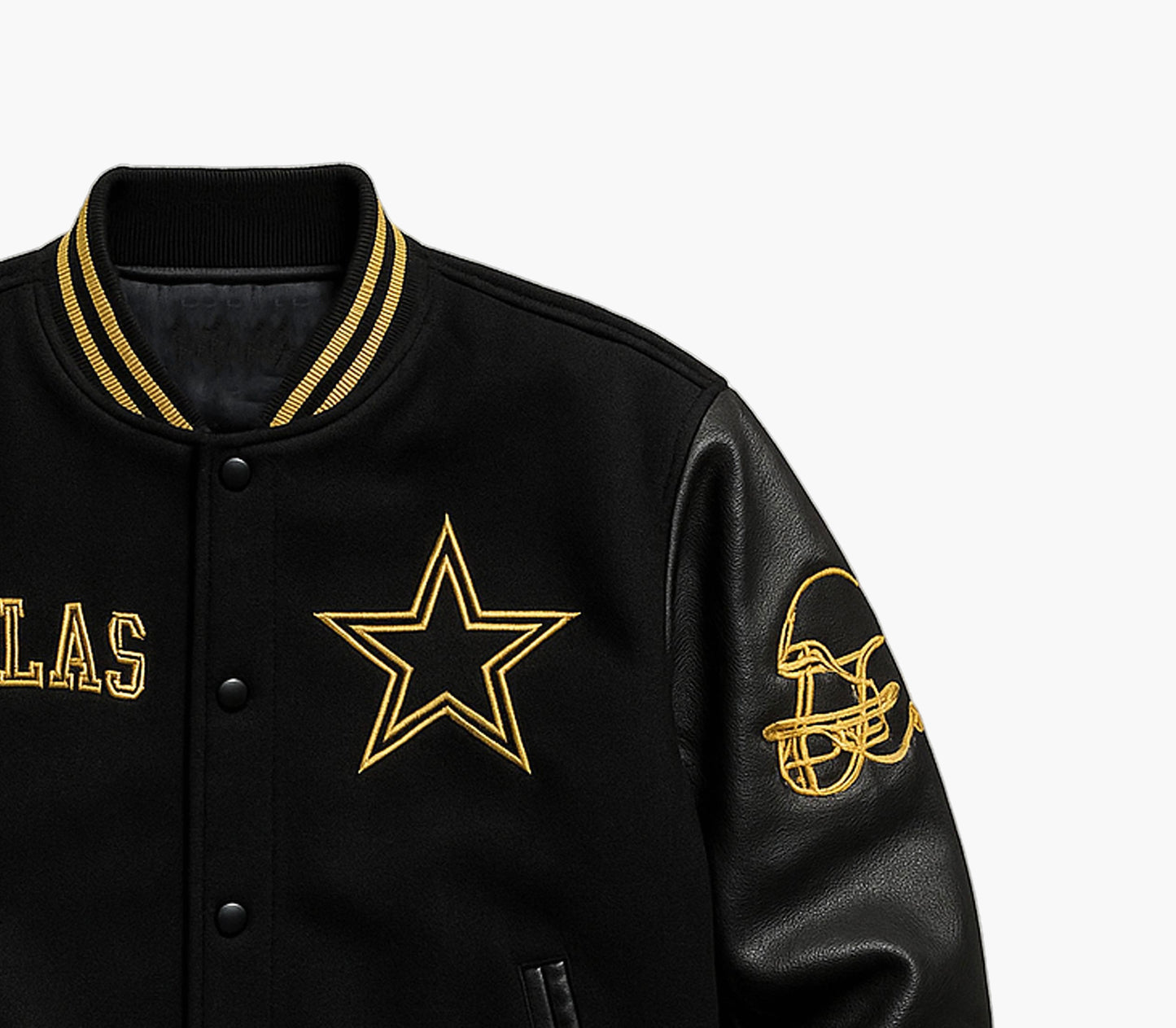 Men’s Varsity Jacket – Golden Sleeve Letterman Coat