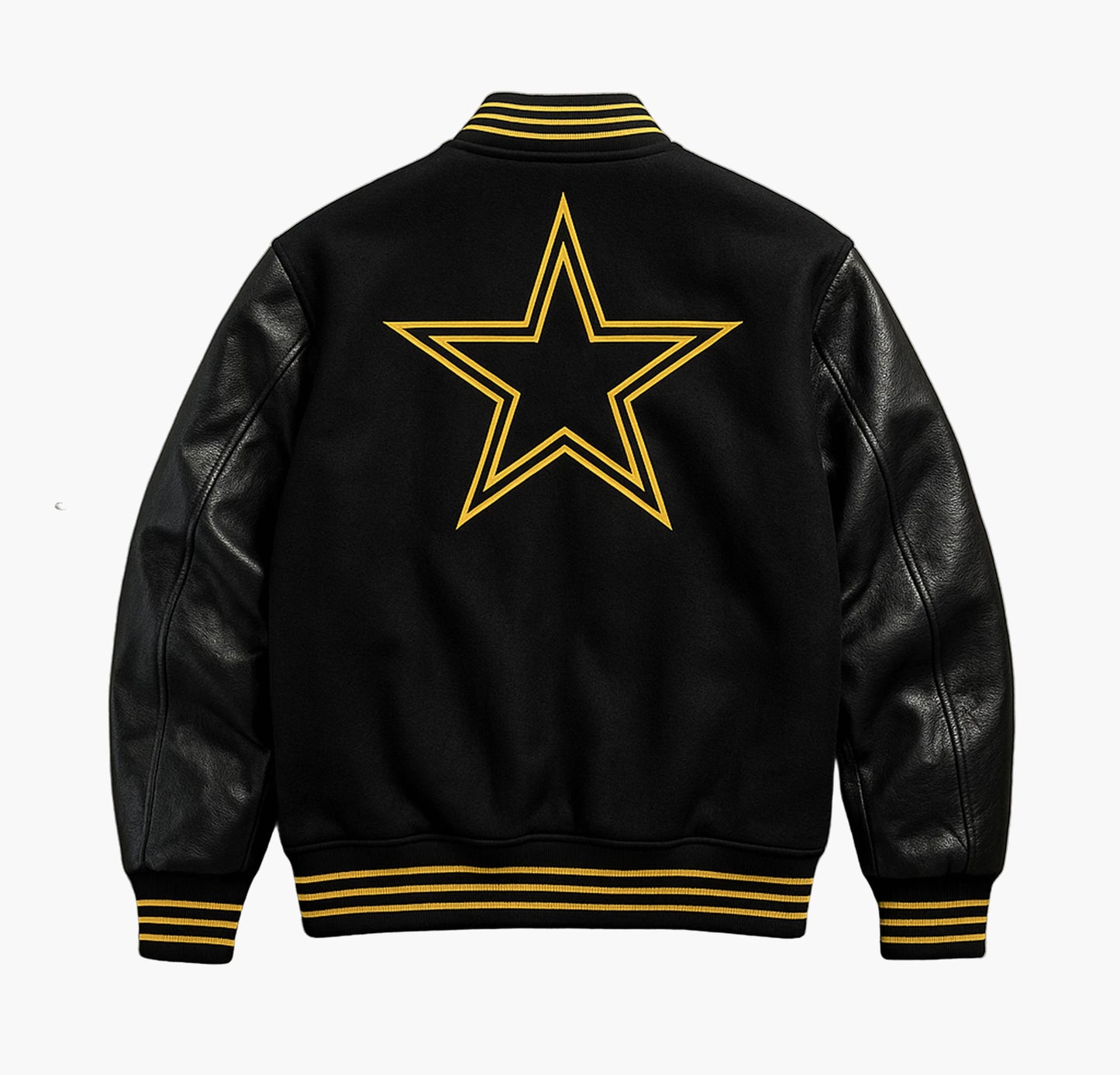 Men’s Varsity Jacket – Golden Sleeve Letterman Coat