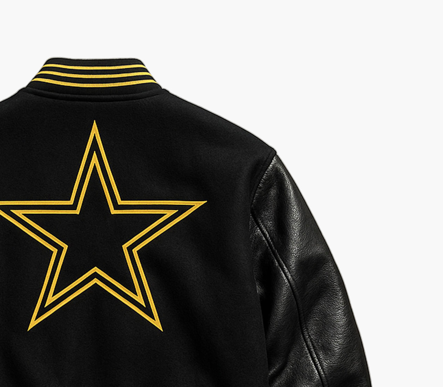 Men’s Varsity Jacket – Golden Sleeve Letterman Coat