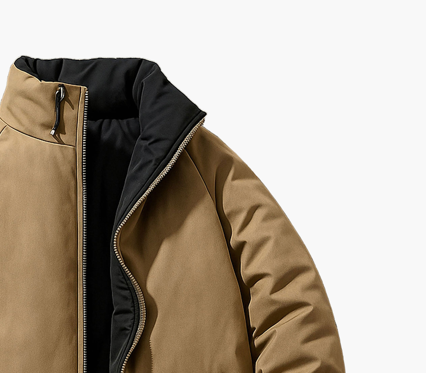 Men’s Reversible Half-Zip Jacket – Slim-Fit Windproof Winter Coat