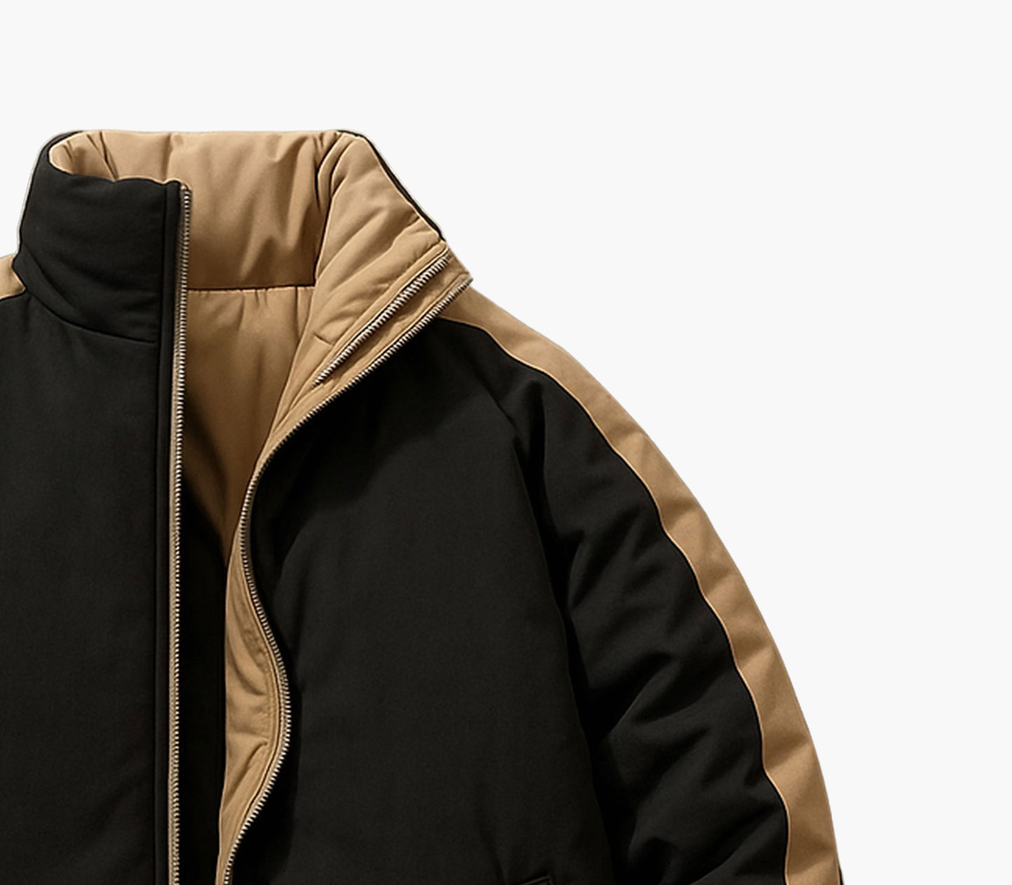 Men’s Reversible Half-Zip Jacket – Slim-Fit Windproof Winter Coat