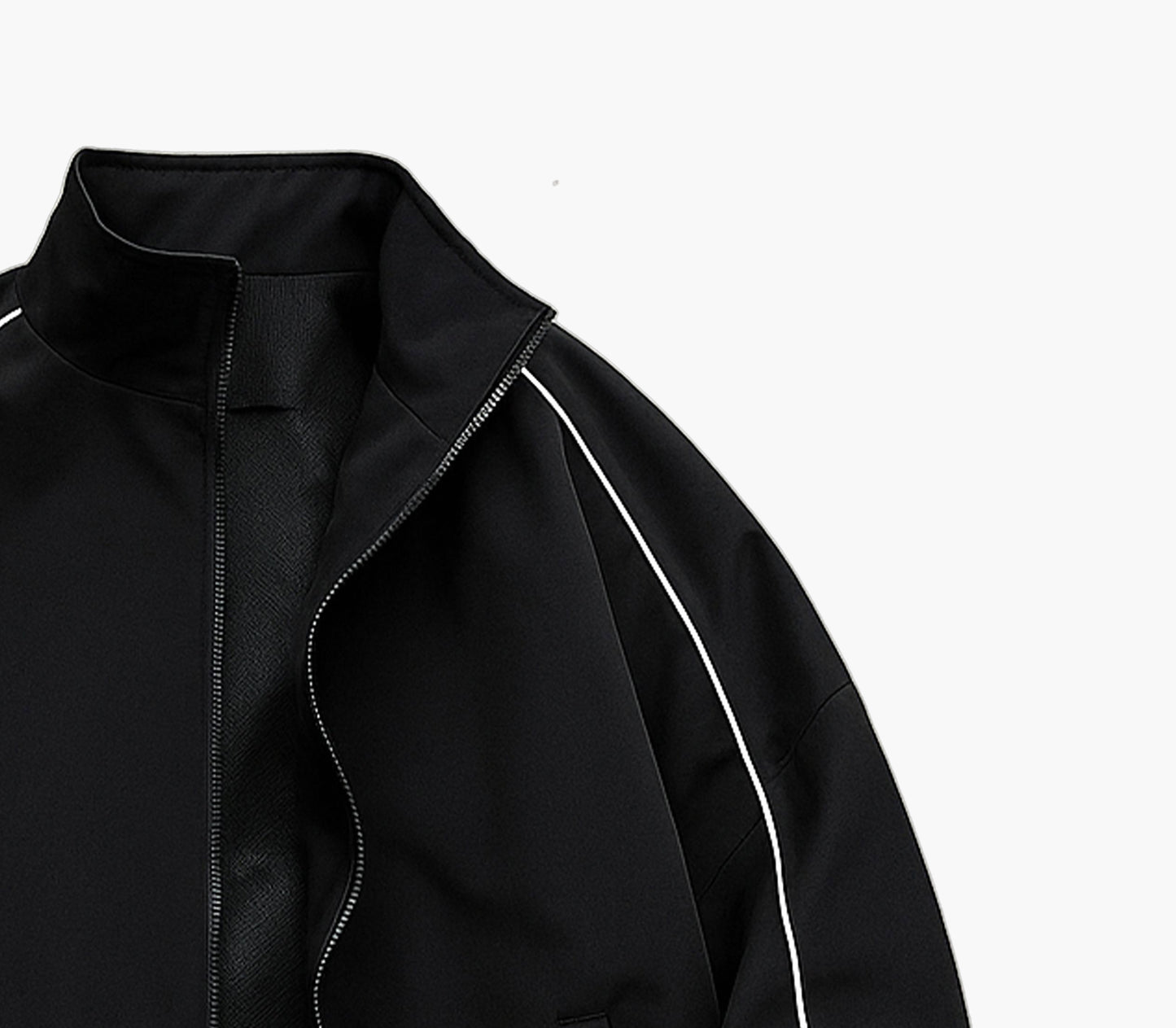 Unisex Color Block Striped Jacket – Men’s Zip-Up Casual Coat with Ribbed Cuffs