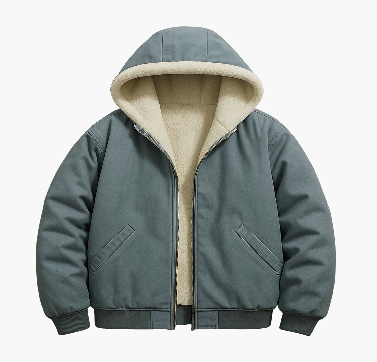 Men’s Warm Hooded Jacket – Full-Zip Winter Outerwear